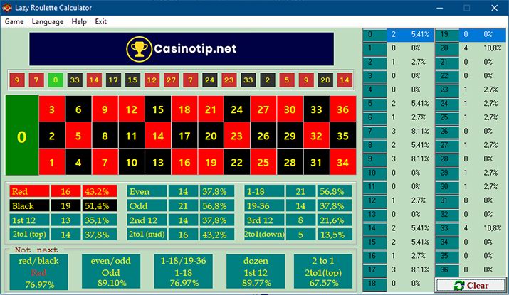 Lazy Roulette calculator free